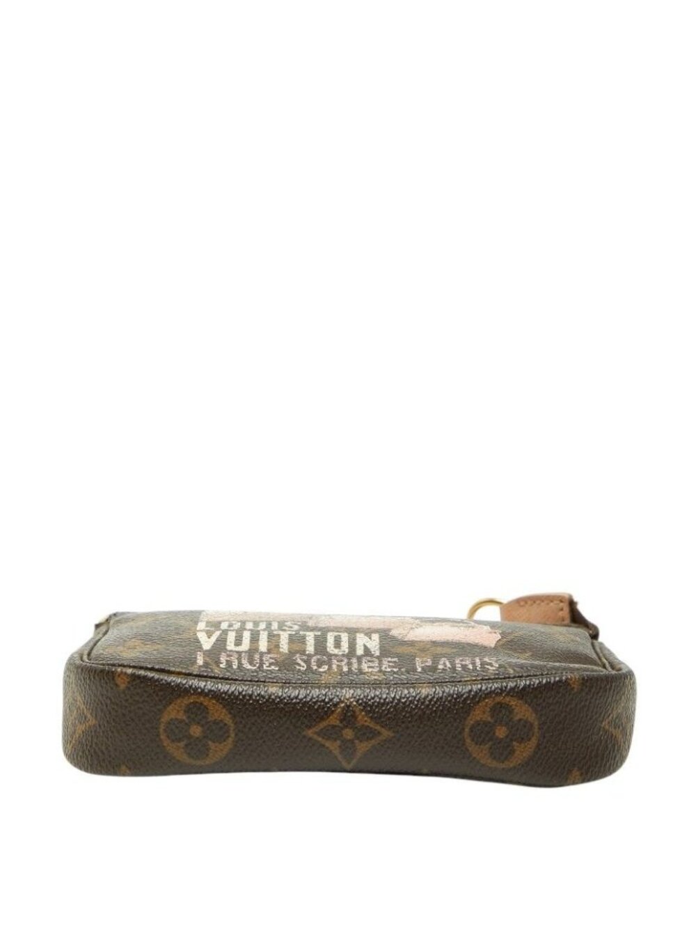 Louis Vuitton Monogram Mini Pochette Mini Handbag Pouch Brown Leather - Picture 3 of 10